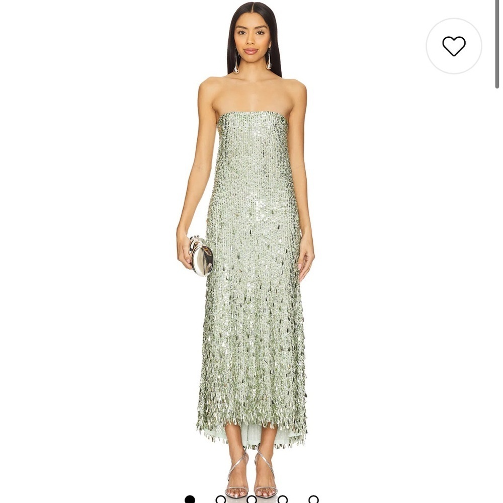 NWT Alice + Olivia Charity Embellished Gown Skirt in Sea Spray